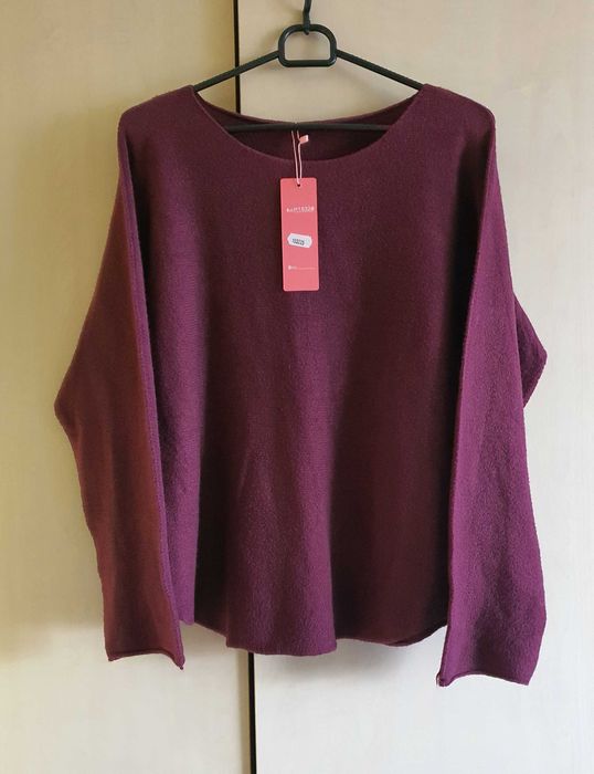 Sweter burgund śliwka oversize NOWY z metką