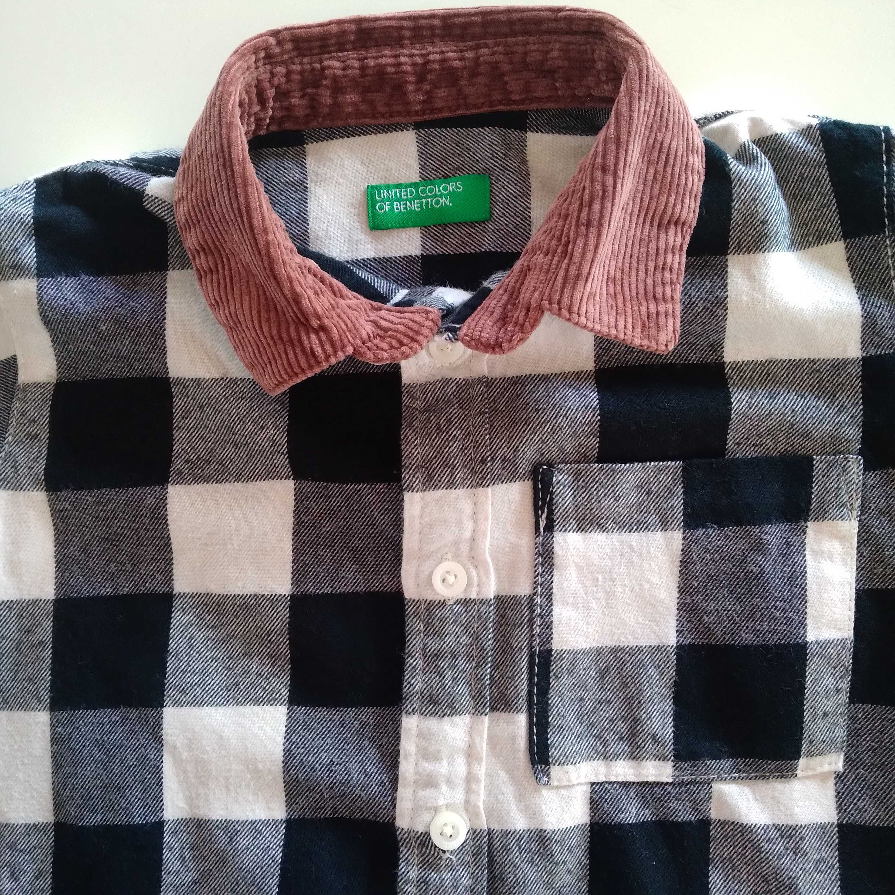 Camisa Flanela + Bombazine - Benetton - Em Fantástico Estado