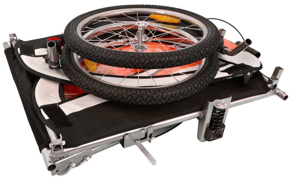 Przyczepka rowerowa z amortyzatorem 2-osobowa +JOGGER czerwony