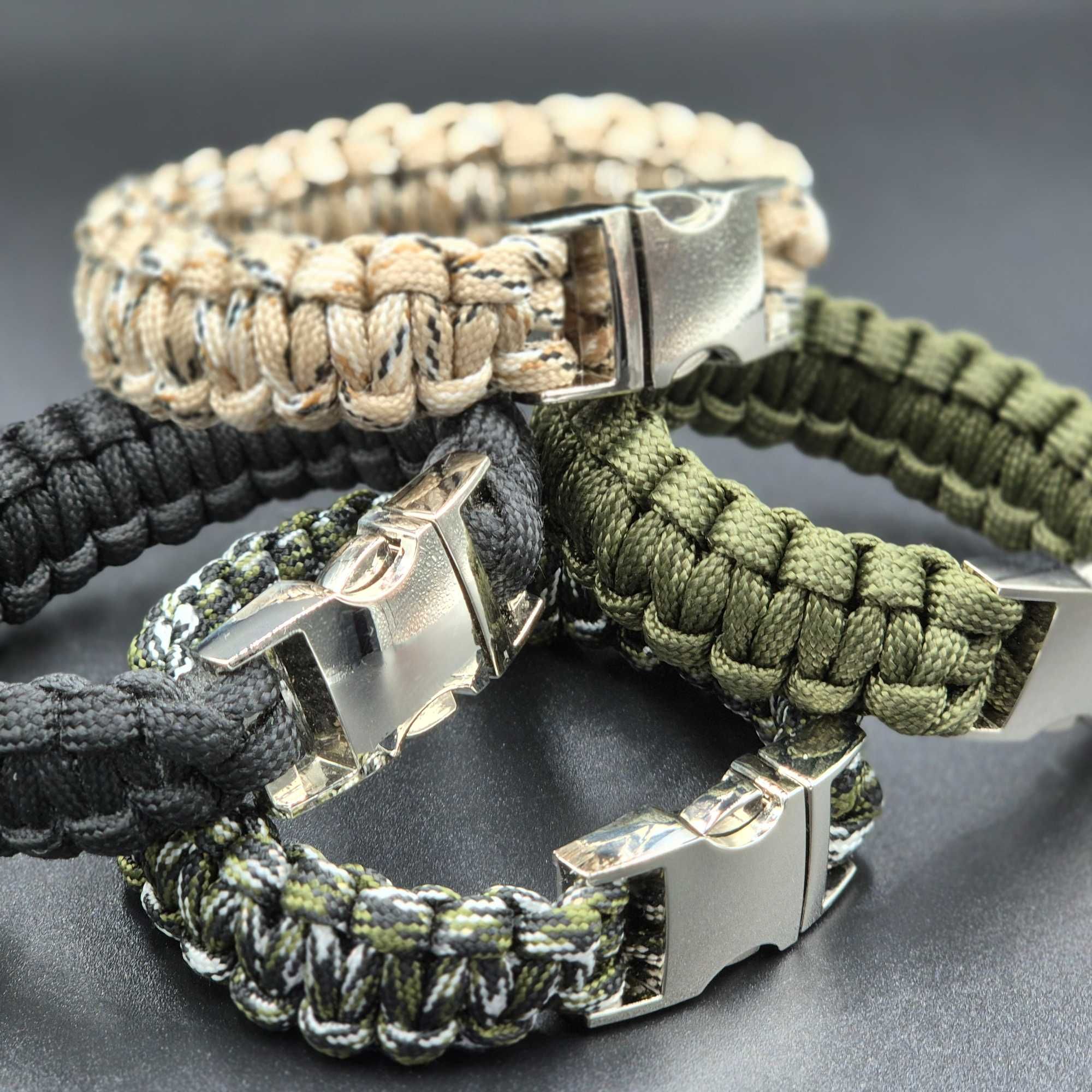 Czarna Męska Bransoletka King Cobra, Paracord, Prezent dla faceta
