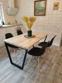 БЕЗКОШТОВНА ДОСТАВКА! Кухонний стіл в стилі Loft з натурального дерева