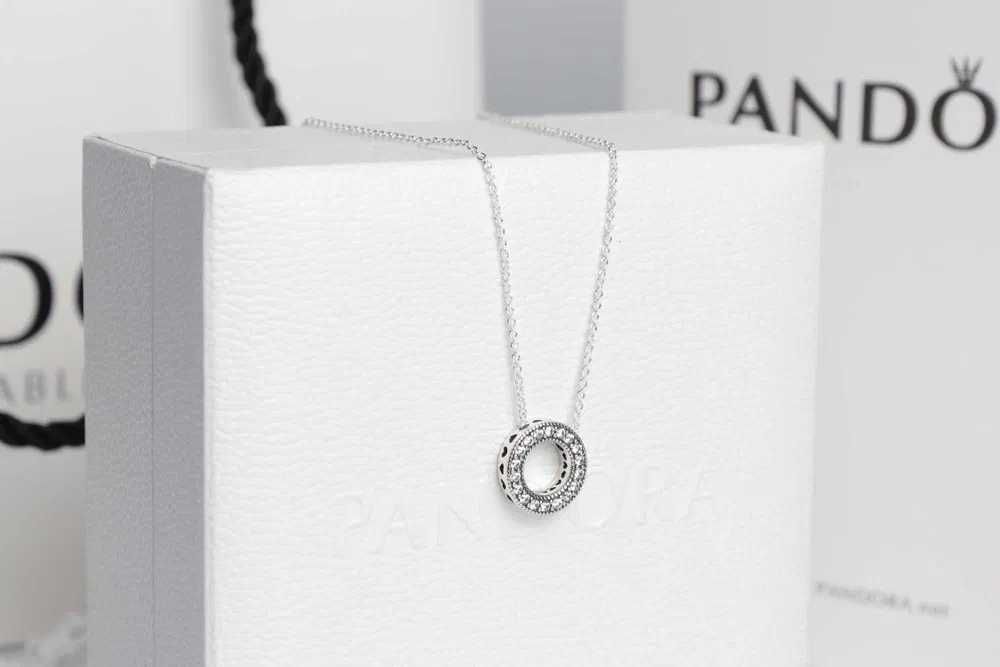 Pandora підвіска з логотипом та паве