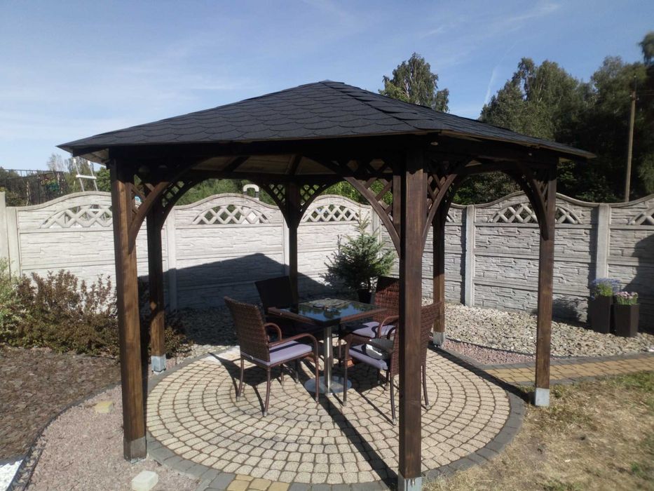 ALTANA ogrodowa drewniana sześciokątna PERGOLA z drewna ŻARY Lubuskie