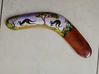 Bumerang ręcznie malowany drewniany Australia kangury lakierowany
