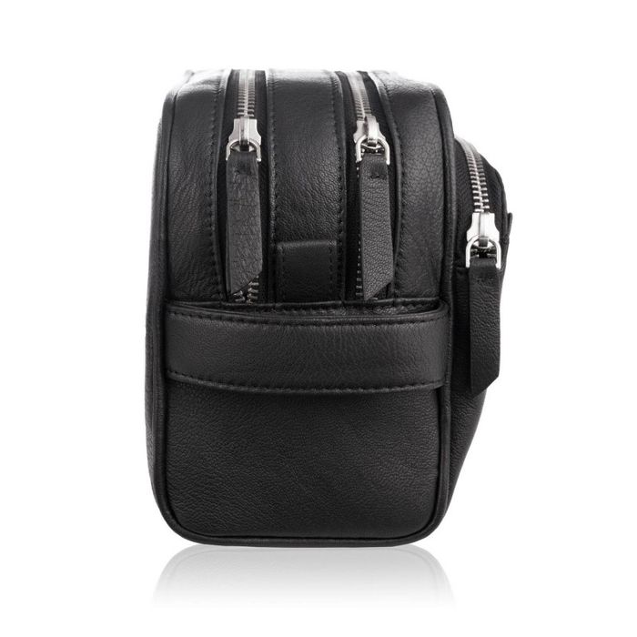 skórzana kosmetyczka męska brodrene g-04 czarna