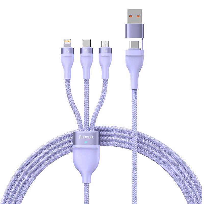 Kabel USB 3w1 Baseus Series USB-C + micro USB + Lightning, 100W, 1.5m