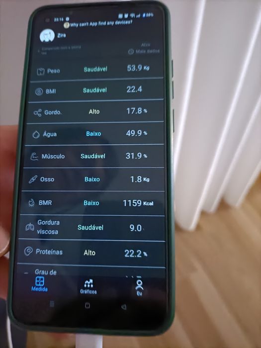 Balança digital, dá para colocar aplicação no telemóvel