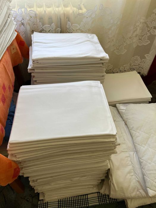 Prześcieradło prześcieradła białe bawełna defektami