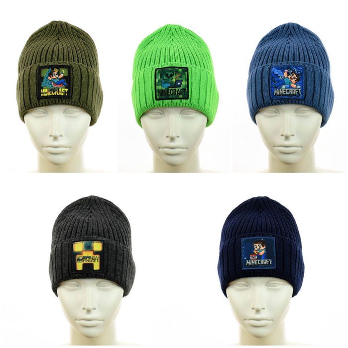 Зимова шапка майнкрафт роблокс на флісі для хлопчика