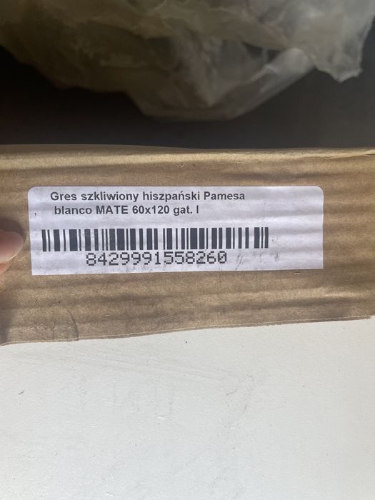 Gres szkliwiony hiszpański Pamesa blanco MATE 60x120 gat. I