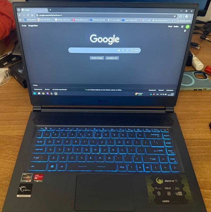 MSI Delta 15 Ryzen 9/64 GB ram/ RX6700m 10GB/ 1TB SSD / Matryca 240 HZ