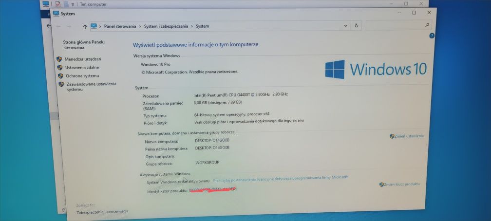 Komputer Lenovo M910q 2.9GHz 8GB 256SSD + monitor 23