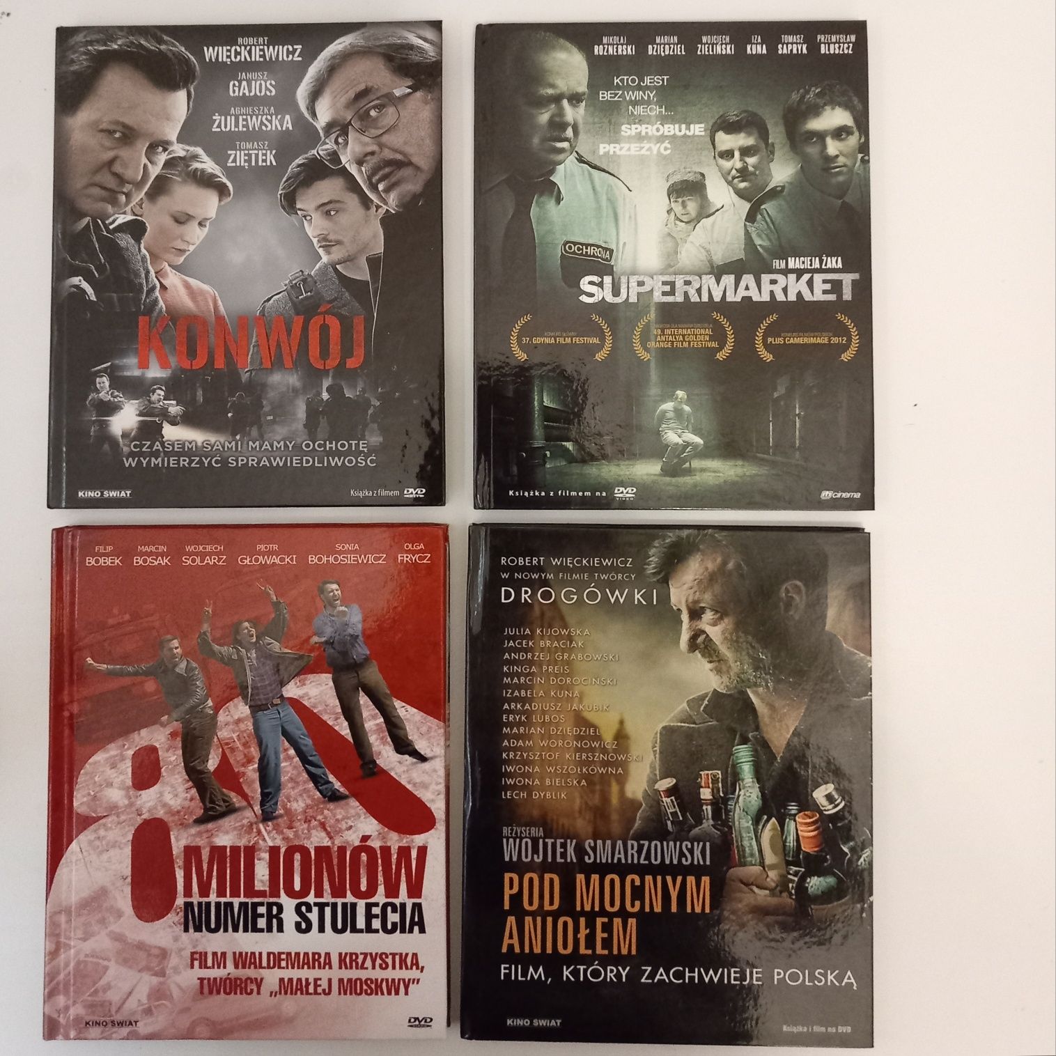 Polskie kino akcji; 4 polskie filmy; dvd; Konwój, 8 milionów etc.