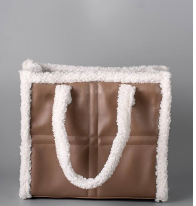 Жіноча сумочка з шкірзаму та еко хутра