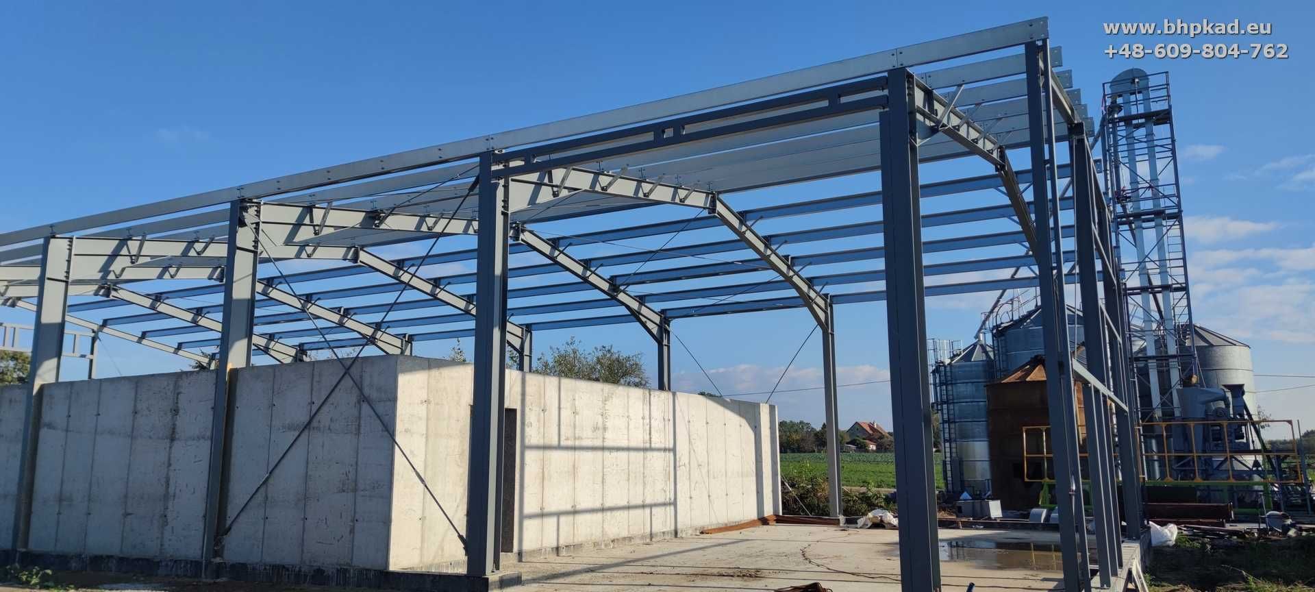 Konstrukcja stalowa. 14x30x5,4m. BHP KAD. Hale stalowe.