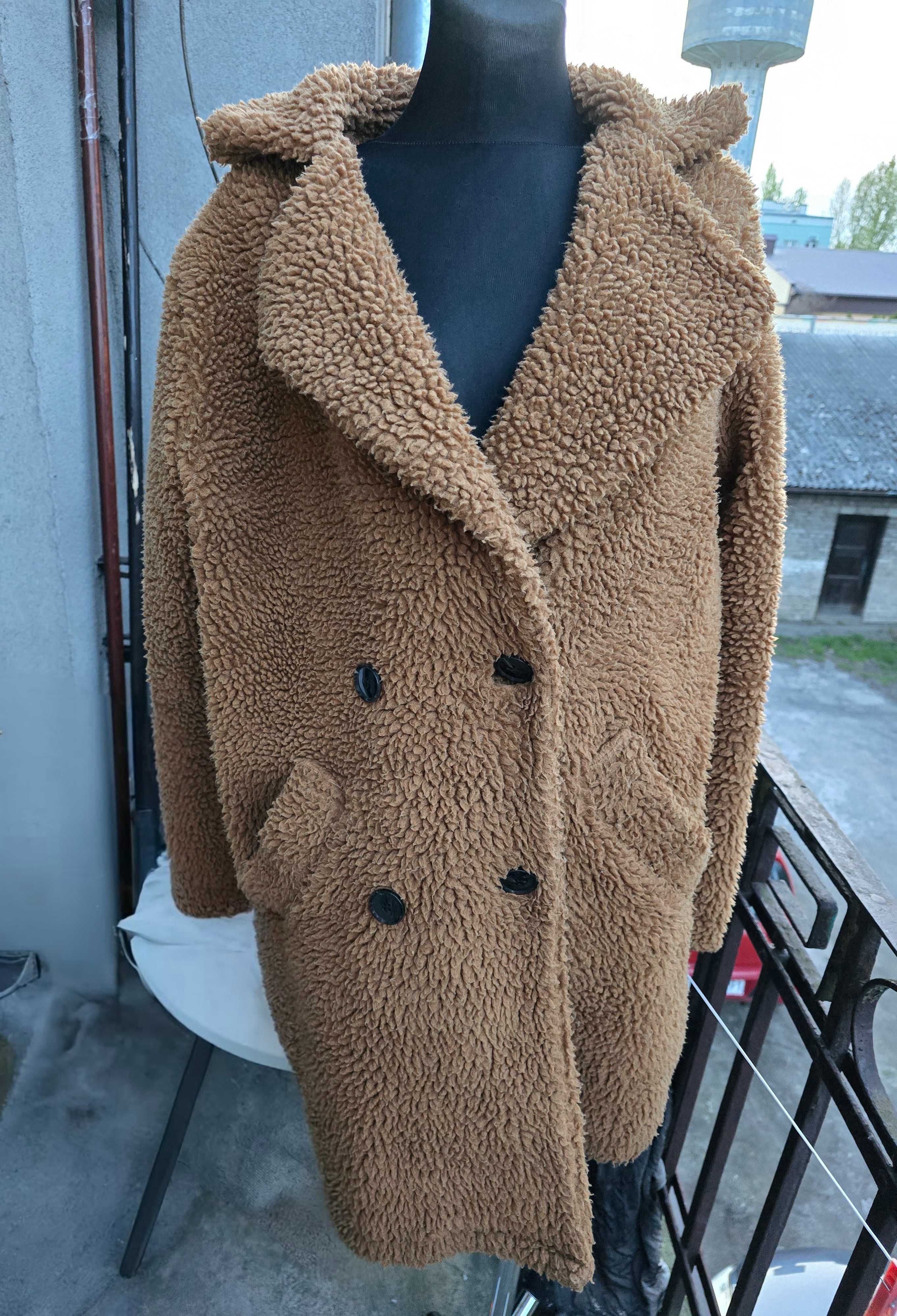 Damski płaszcz długi dwurzedowy mis modny pinterest rozmiar XL