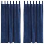 Firany Blackout Vidaxl 140x175 cm Ciemnoniebieskie z Pętlami 2 Szt.