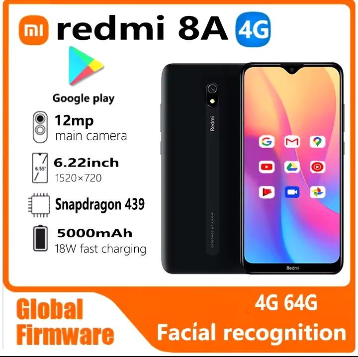 Смартфон Xiaomi Redmi 8A.4/64GB .Black 2 SIM + Чохол,і захисне скло