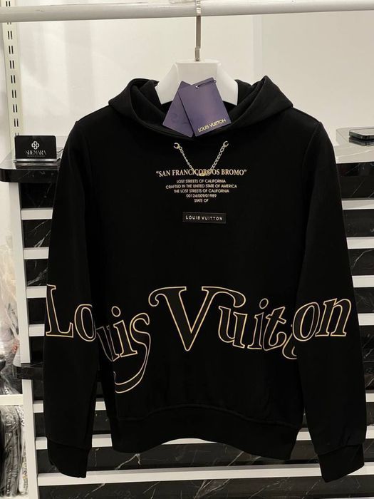 ЦЕНА ТАКОГО 3400грн! Женское худи Louis Vuitton черная кофта осень топ