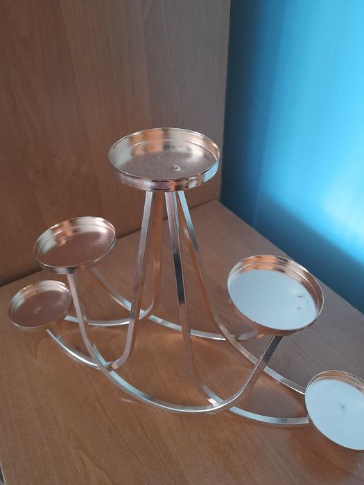 Swiecznik 5-cio ramienny  metalowy