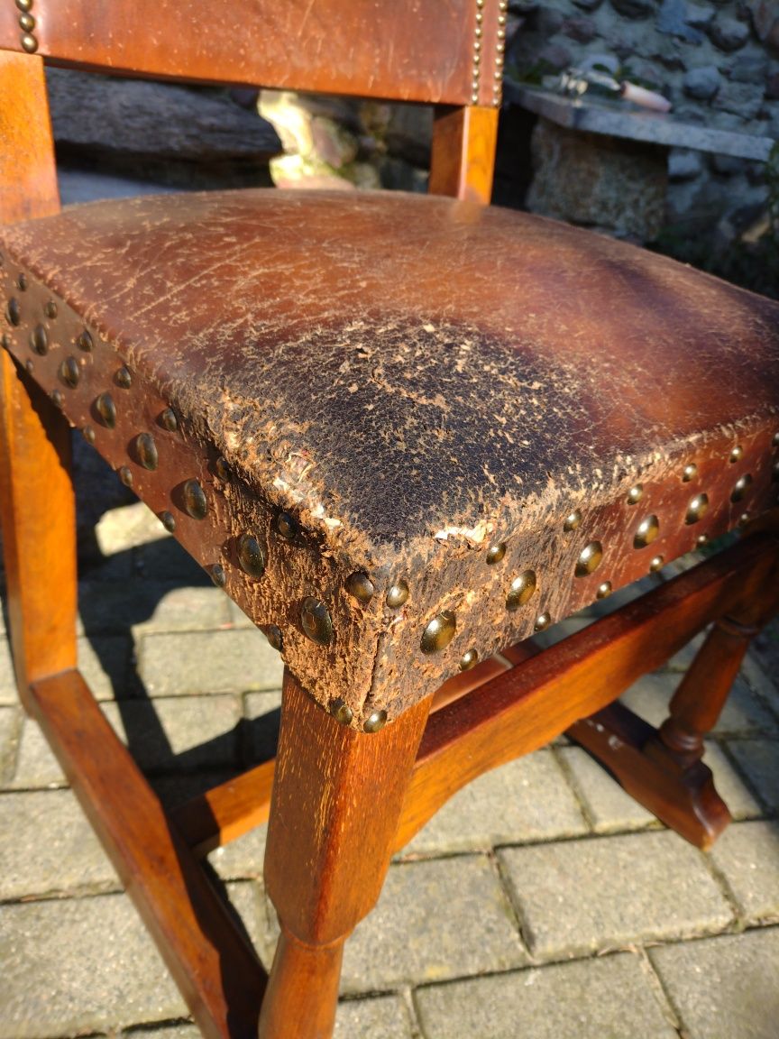 Stare krzesło fotel skóra