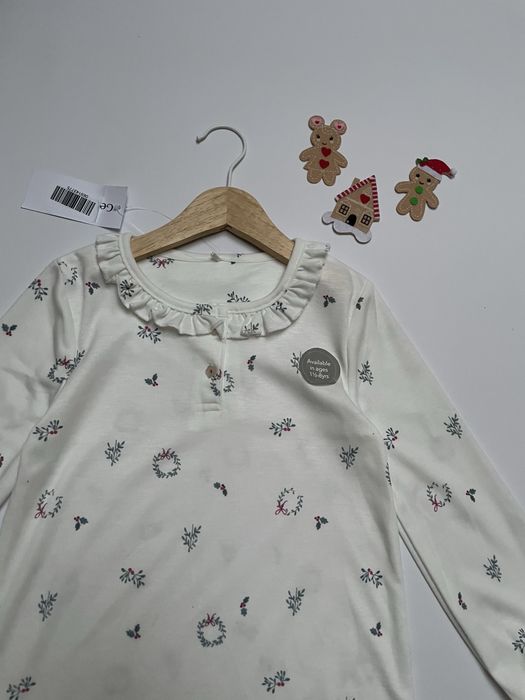 110 116 George koszula nocna świąteczna jemioła z długim rękawem nowa