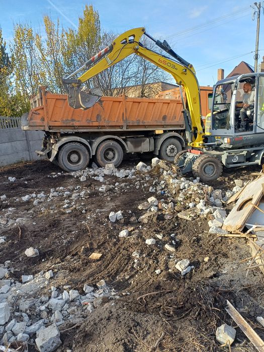 Uslugi koparka obrotowa kolowa, minikoparka, wozidlo budowlane 1 .5t