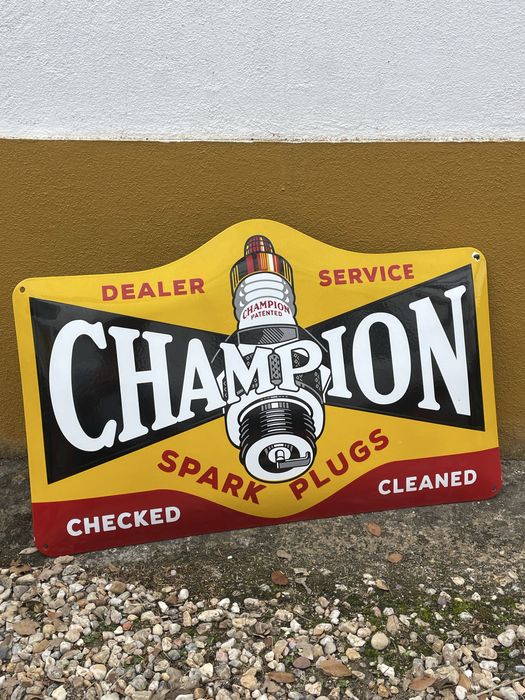Placa esmaltada Champion 75x58cm