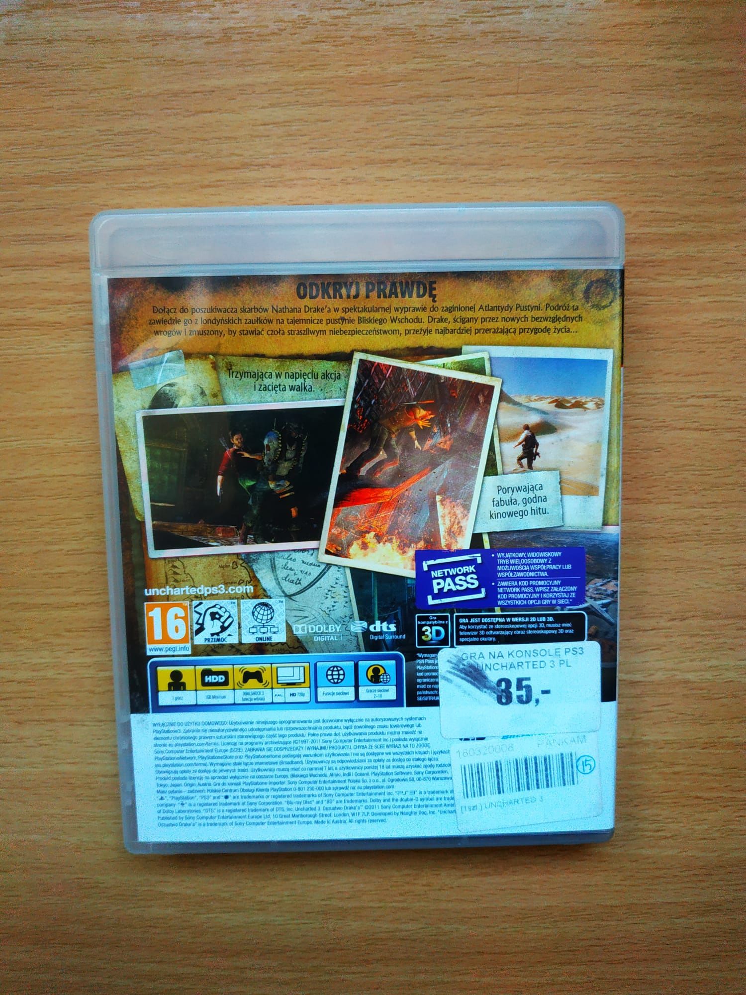 Uncharted 3,PS3, pl, stan bdb, możliwa wysyłka olx..