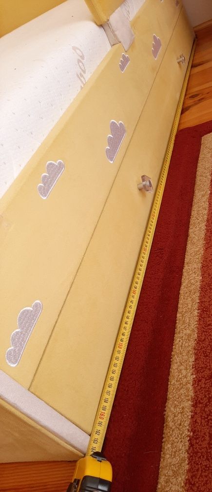Łóżko dziecięce z materacem 160x80 tapicerowane Liść baldachim gratis