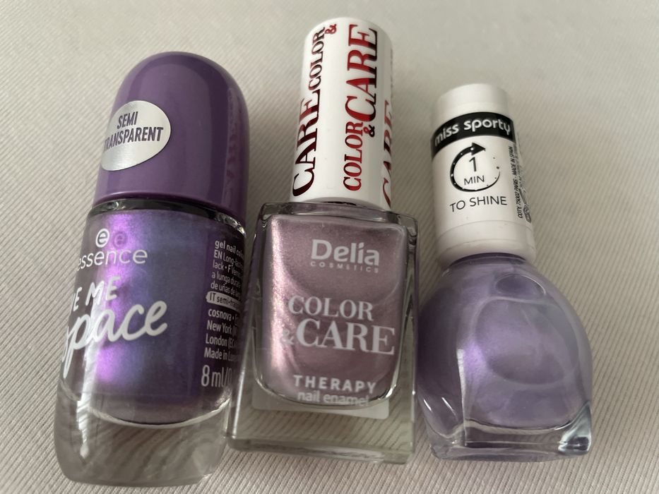Zestaw 3 lakierow fioletowych za 8 zl! Essence, Delia, Miss Sporty