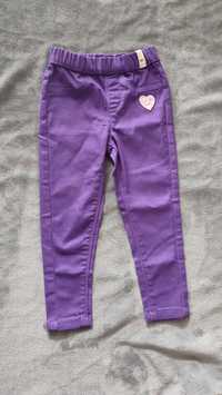 Fioletowe jeansy dla dziewczynki 86 NOWE
