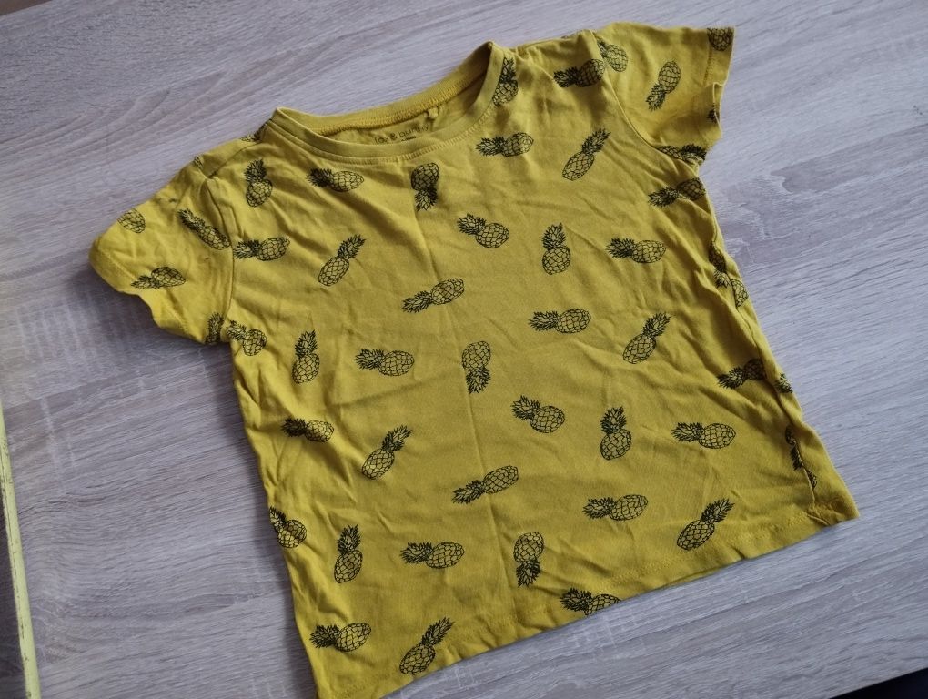 T-shirt chłopięcy ananasy 104 Fox&Bunny koszulka żółta
