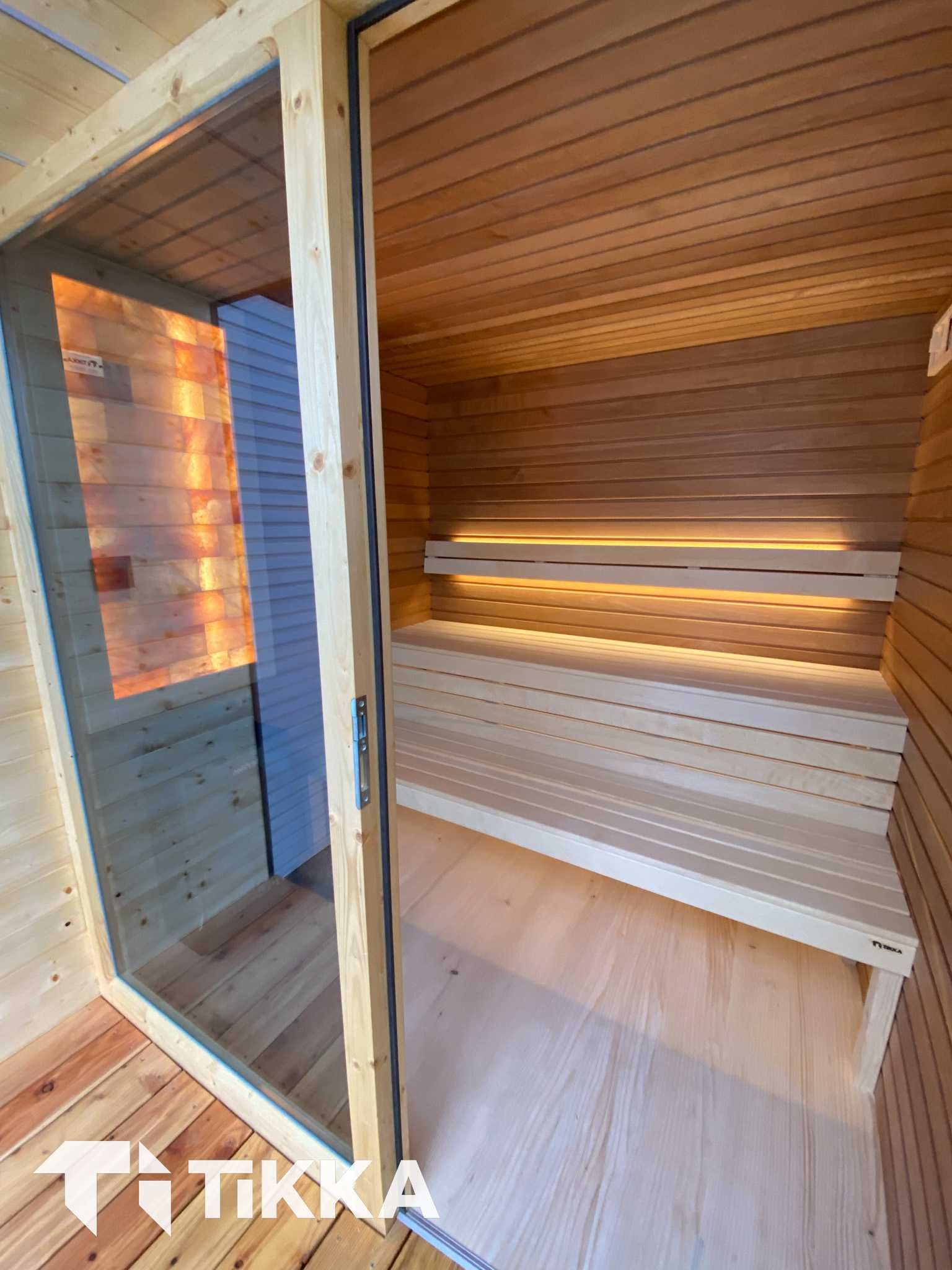 Sauna fińska w kształcie sześcianu Ocieplona z Wifi