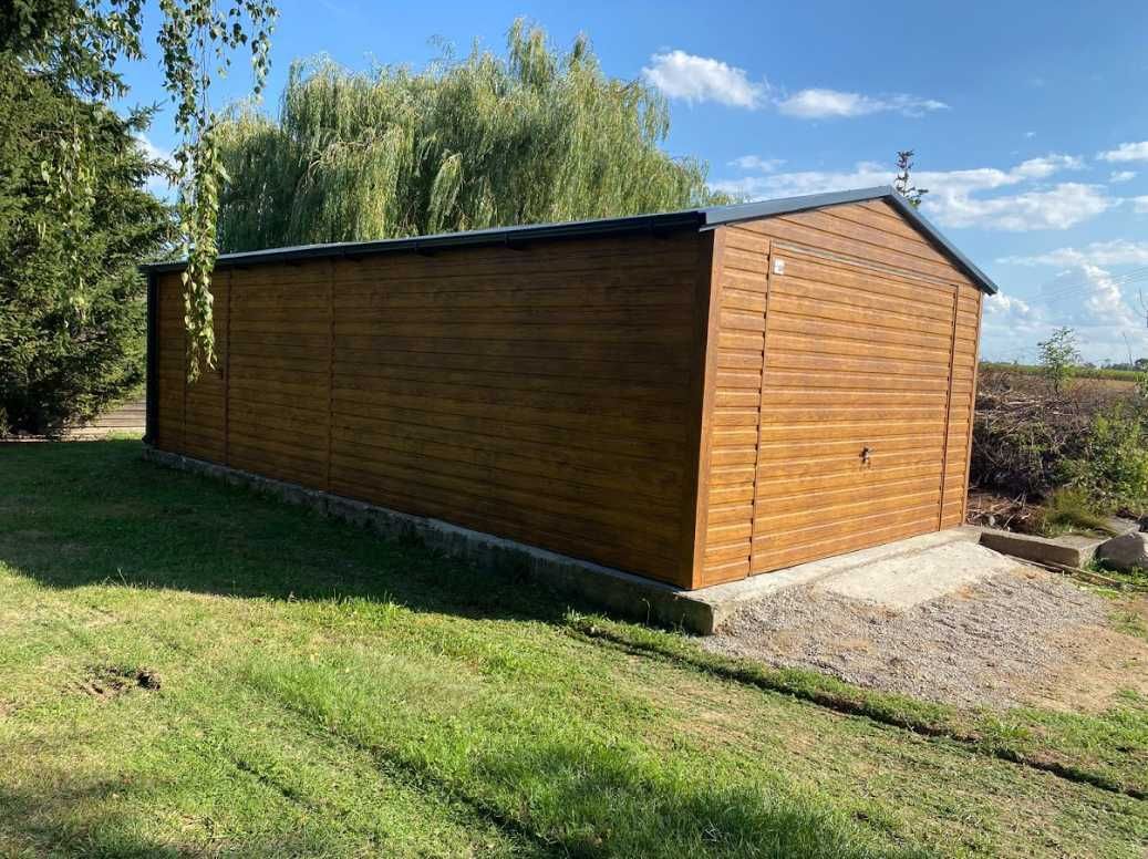 Garaż blaszany 4x7, garaże drewnopodobne, solidna konstrukcja