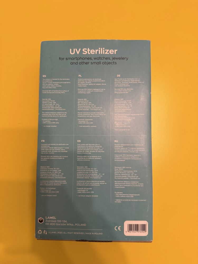 Sterylizator UV MyScreen z funkcja ładowania