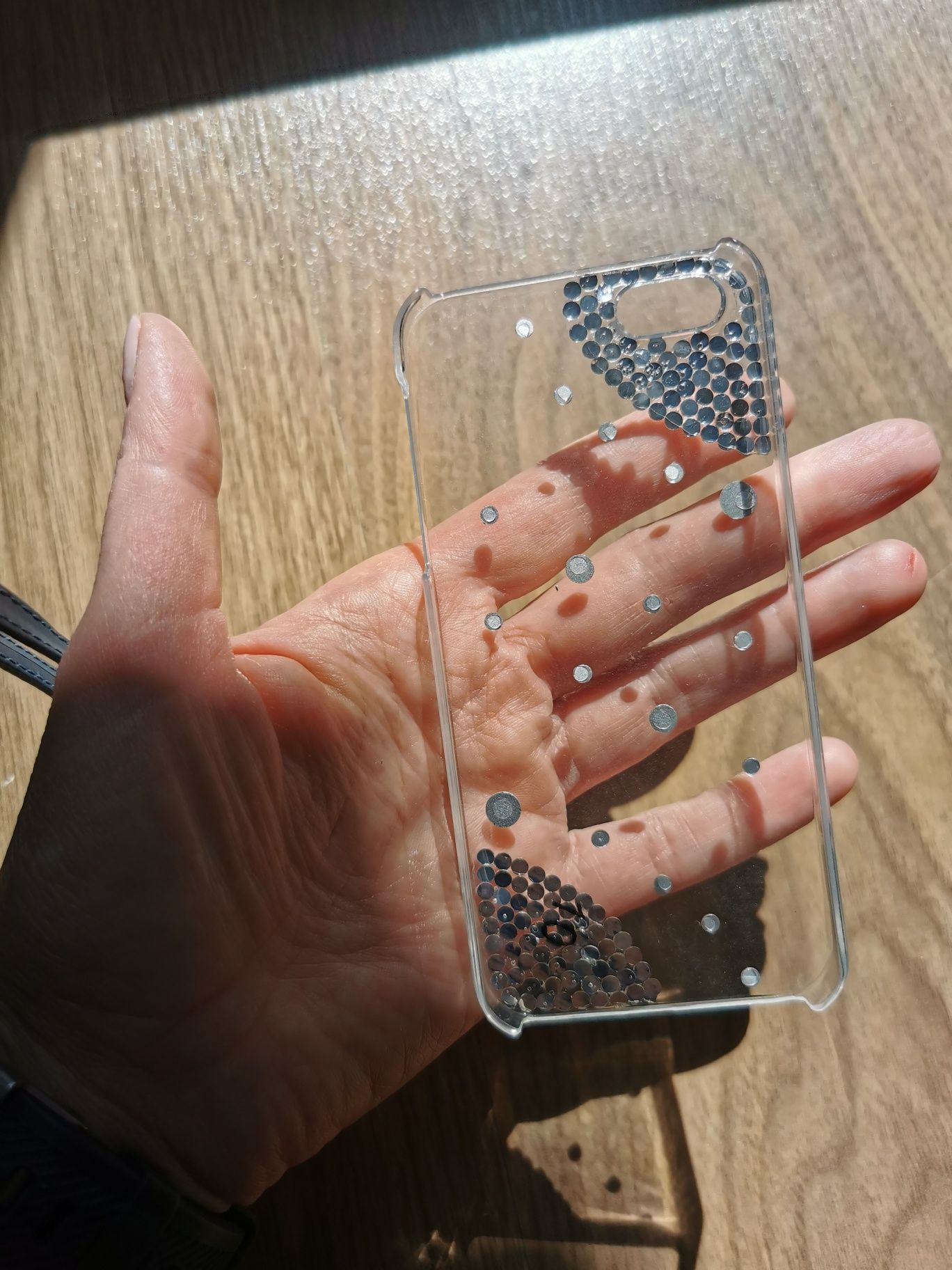 iPhone Samsung etui obudowa przezroczysta cyrkonie błyszcząca plastik