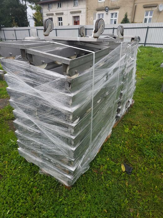 Wózek nierdzewny transportowy pod pojemniki E2,  78szt