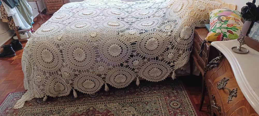 colcha de croche/renda casal