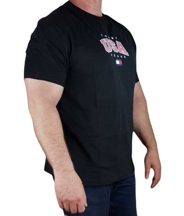 Męska koszulka Tommy Jeans USA T-shirt czarna Hilfiger oryg. nowa -XXL