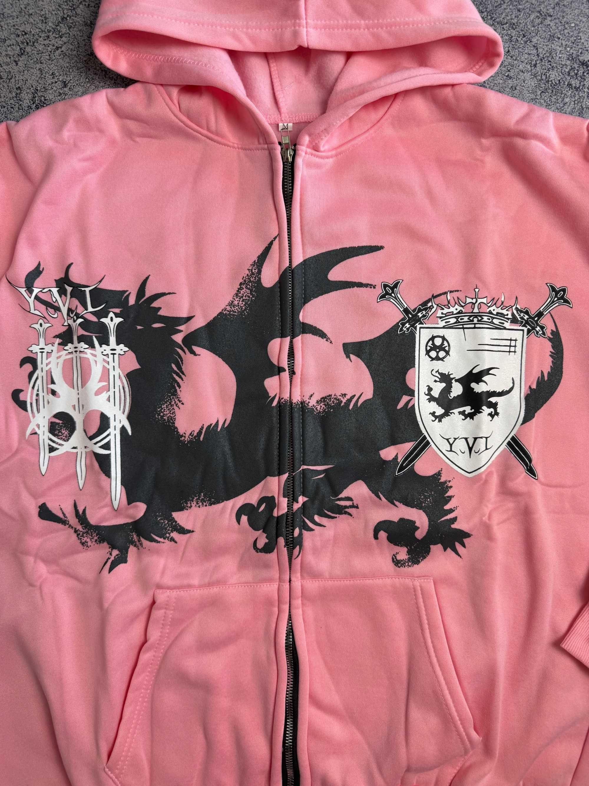 Зип худи Yori Sport x Balenciaga type dragon pink