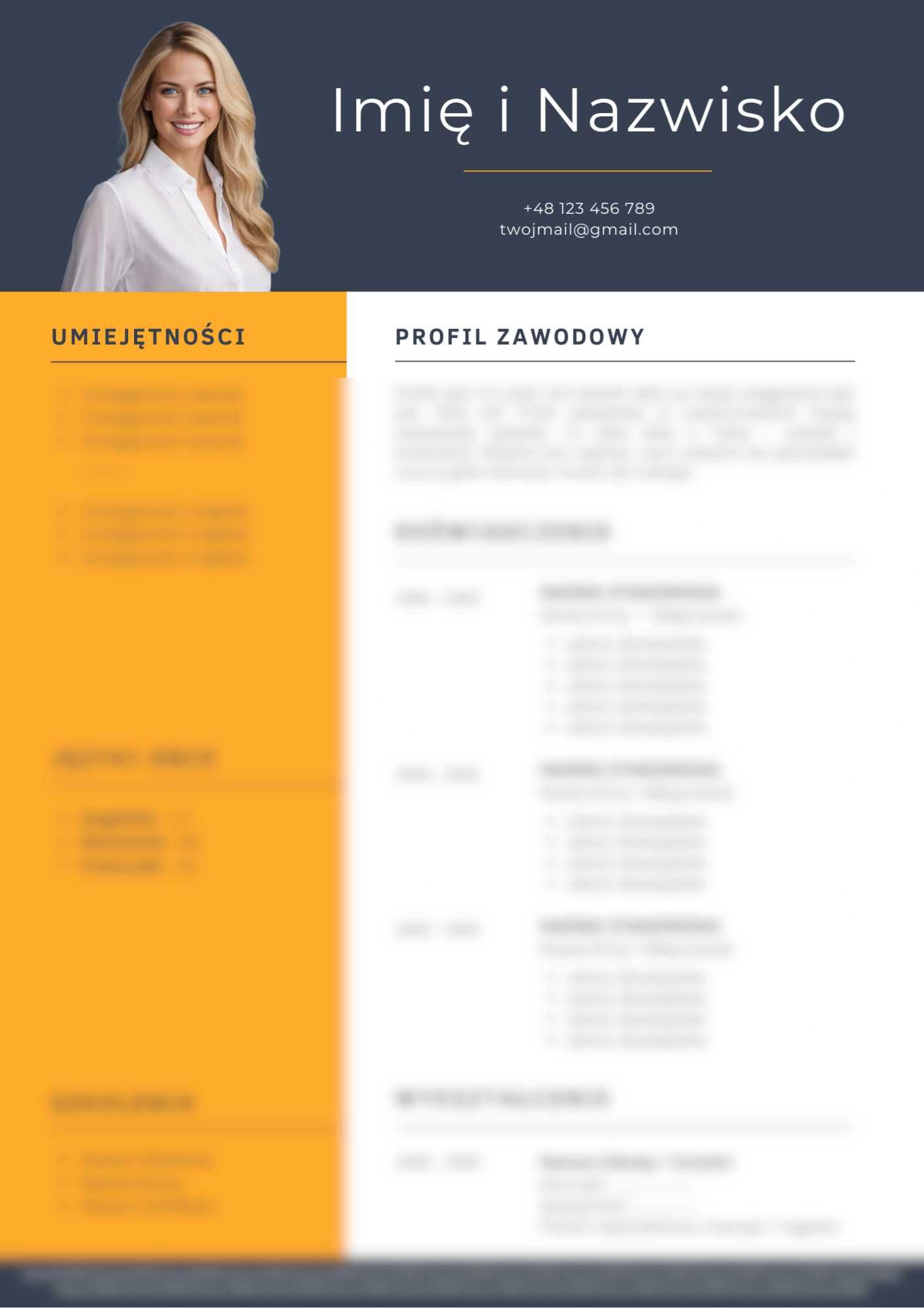 Pisanie CV, List Motywacyjny / Profesjonalne CV Resume (PDF+WORD)