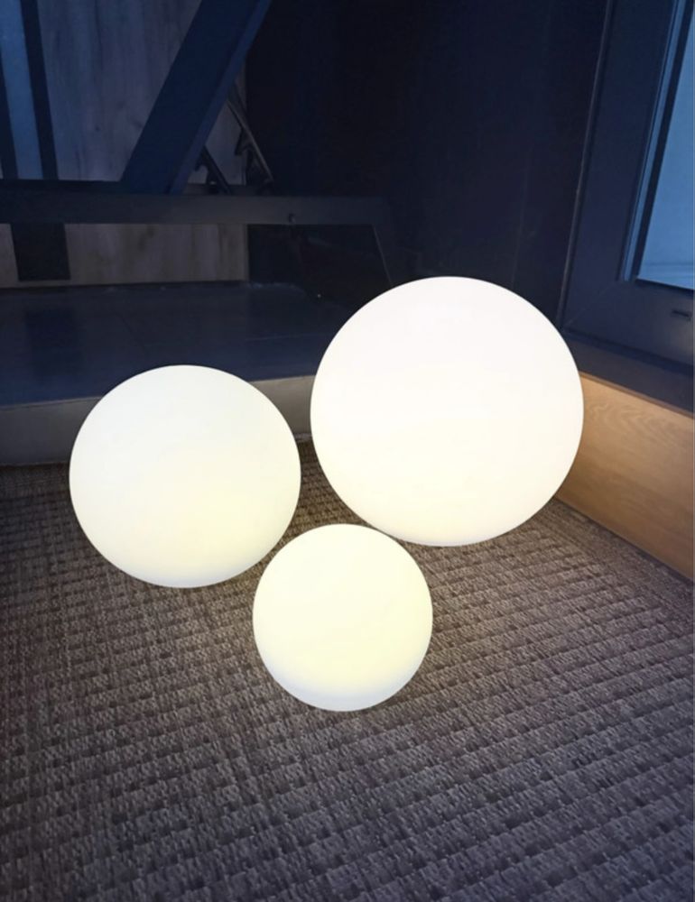 Lampy ogrodowe solarne kule duże 3 szt 40cm 30cm 20cm