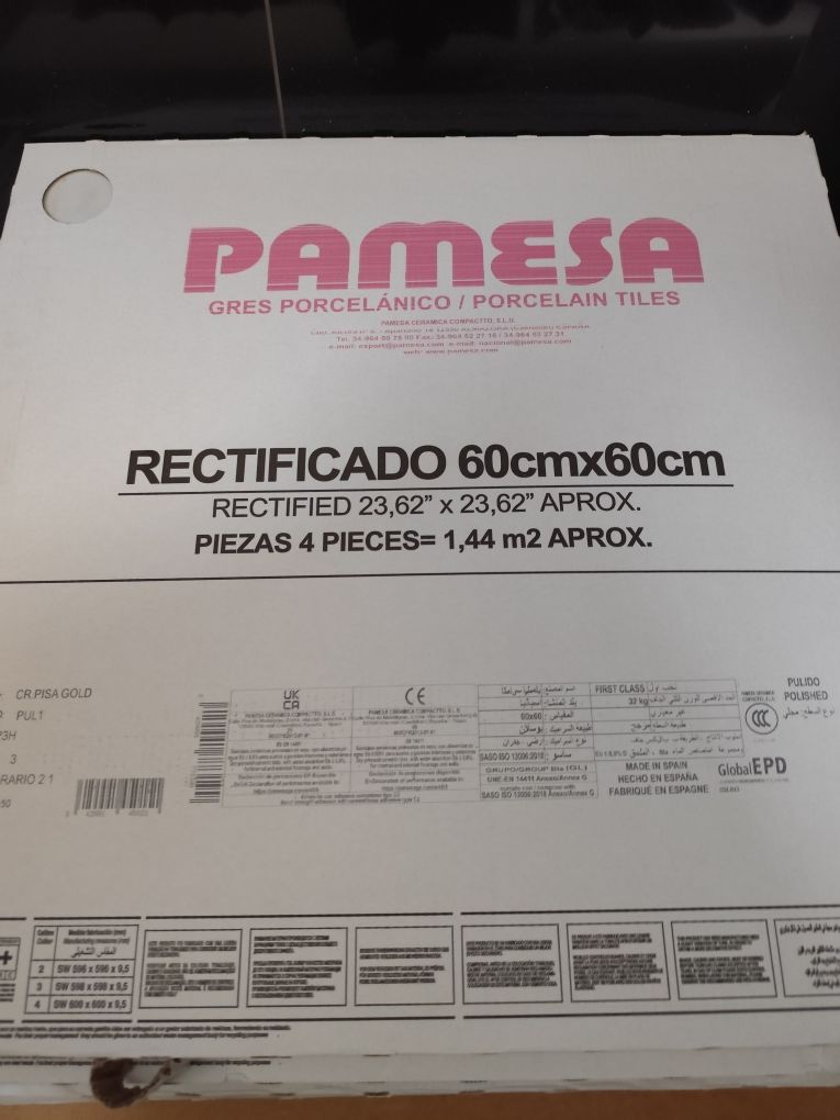 3 paczki płytek pamesa pisa gold poler 60x60