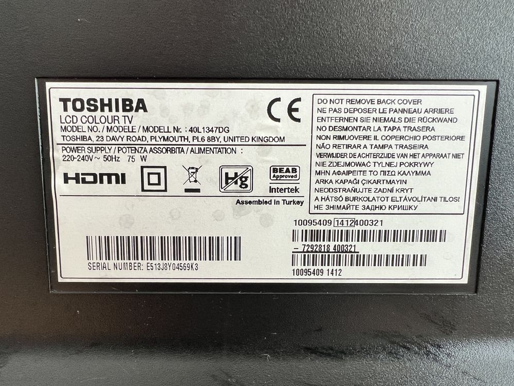 TV Toshiba 40cali