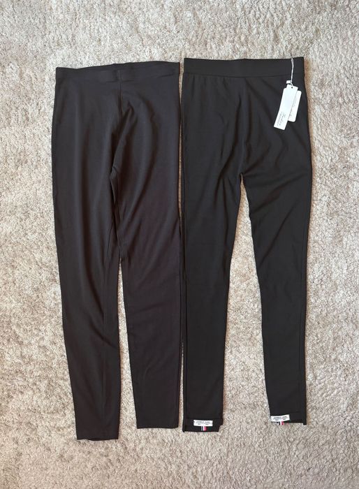 Czarne nowe bawełniane legginsy XXS XS 2 pary