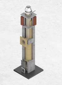 MK Komin Systemowy wys.6m (dym+2went) Dostępny od Ręki