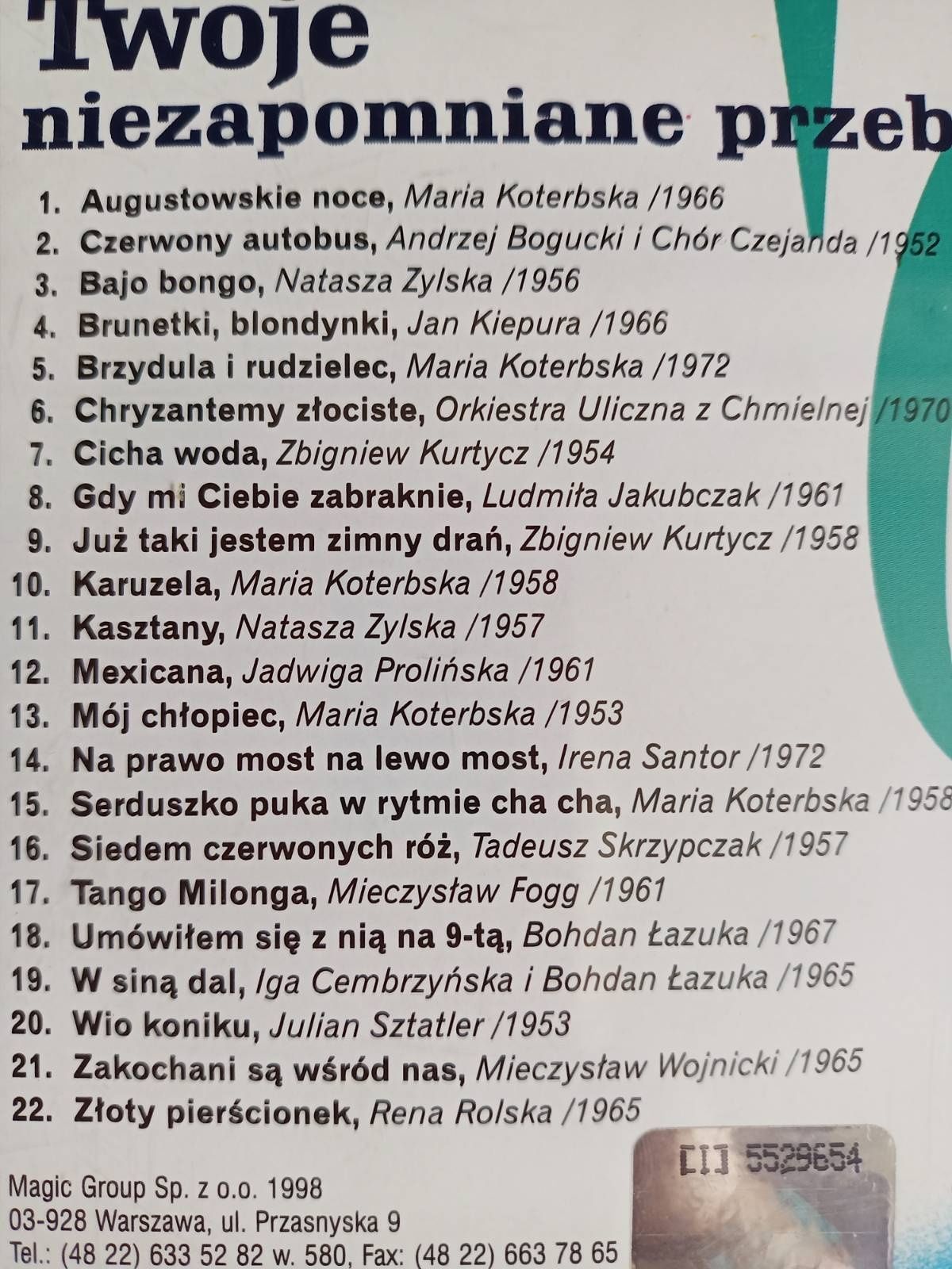 6 płyt muzyka Twoje niezapomniane przeboje