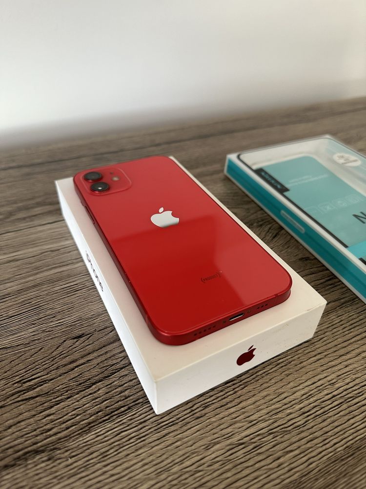 iPhone 12 Red 64 GB, kondycja 92%, Stan bardzo dobry, Bez blokad