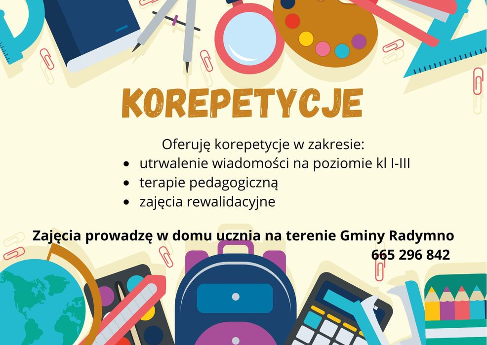 Korepetycje klasy 1-3 zajęcia rewalidacyjne
